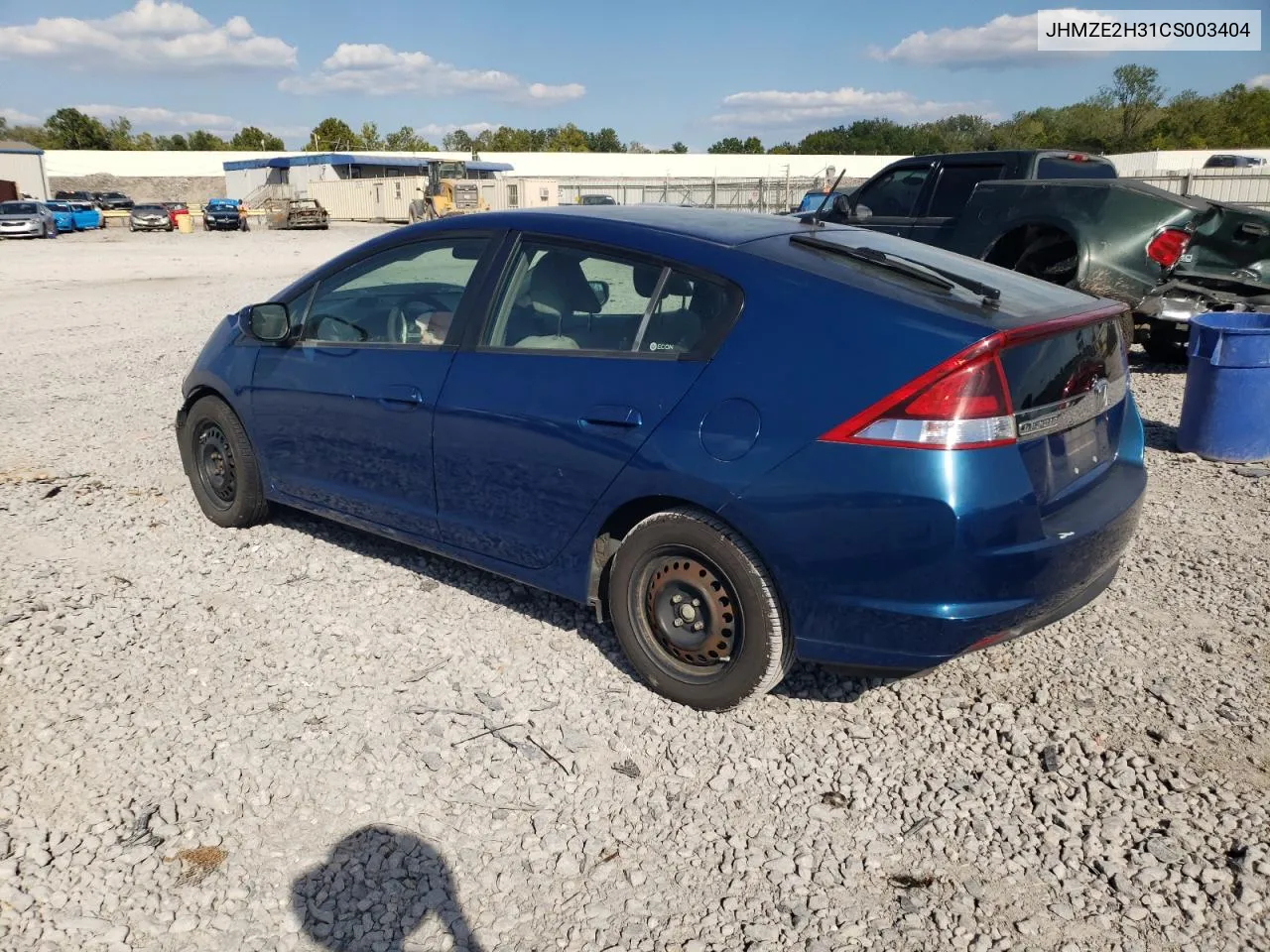 2012 Honda Insight VIN: JHMZE2H31CS003404 Lot: 70800394