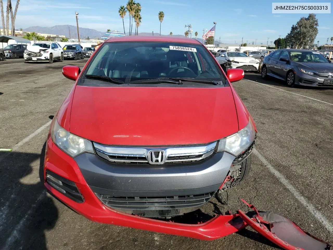 2012 Honda Insight Ex VIN: JHMZE2H75CS003313 Lot: 75898524