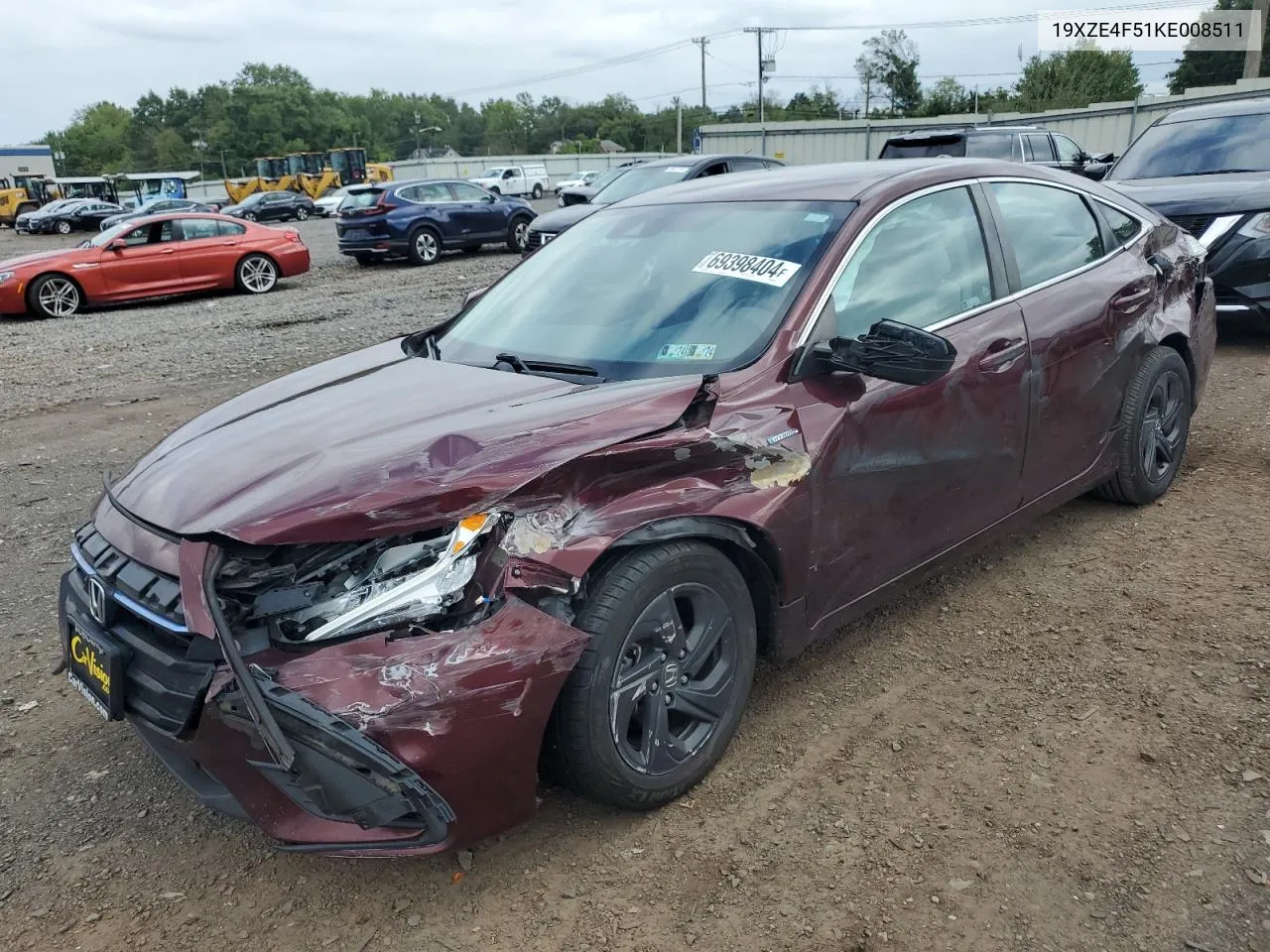 2019 Honda Insight Ex VIN: 19XZE4F51KE008511 Lot: 69398404