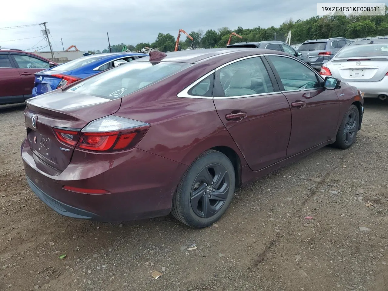 2019 Honda Insight Ex VIN: 19XZE4F51KE008511 Lot: 69398404