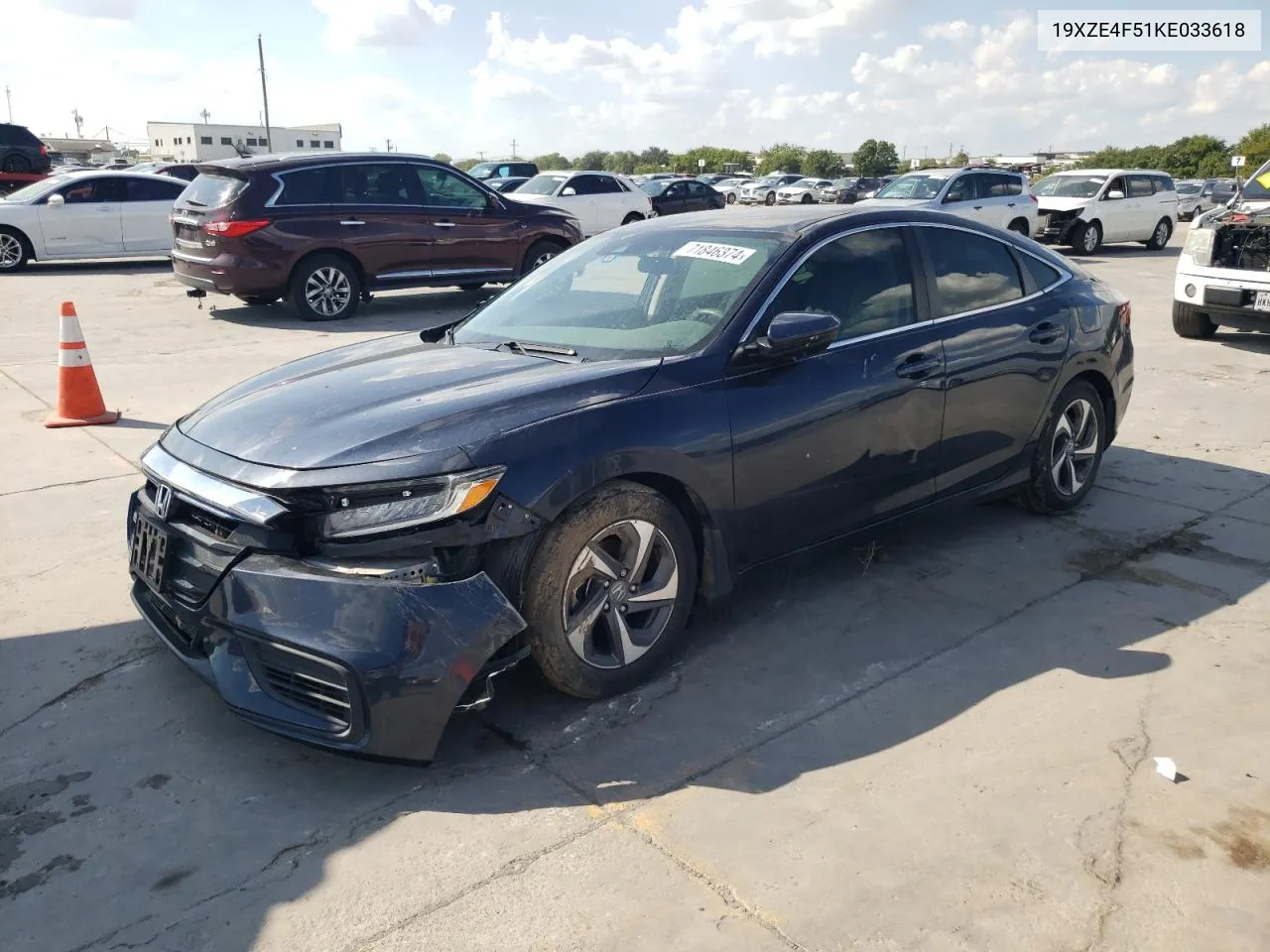 2019 Honda Insight Ex VIN: 19XZE4F51KE033618 Lot: 71846374