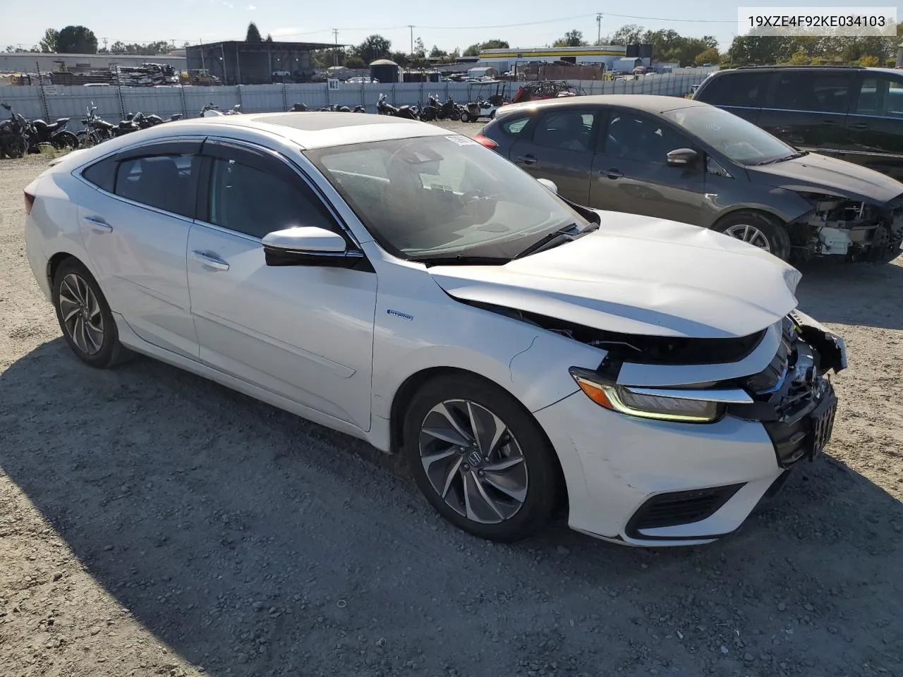 2019 Honda Insight Touring VIN: 19XZE4F92KE034103 Lot: 73992194