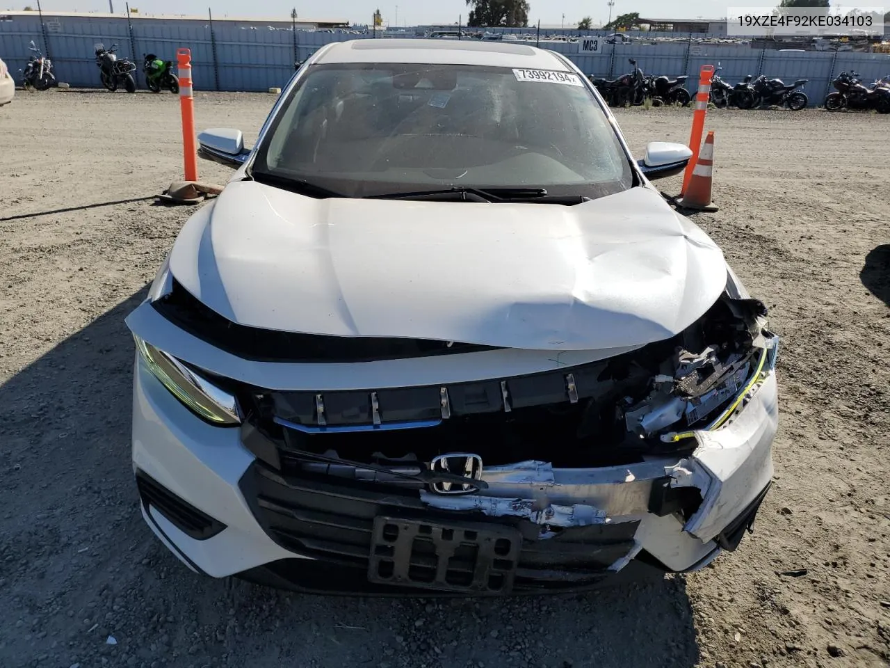 2019 Honda Insight Touring VIN: 19XZE4F92KE034103 Lot: 73992194