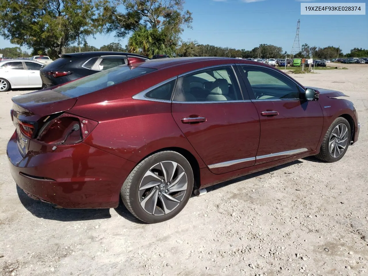 2019 Honda Insight Touring VIN: 19XZE4F93KE028374 Lot: 74427914