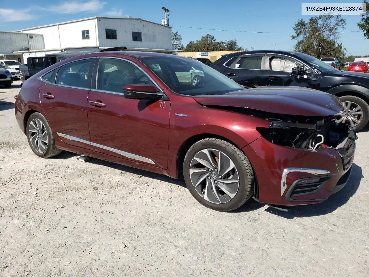 2019 Honda Insight Touring VIN: 19XZE4F93KE028374 Lot: 74427914