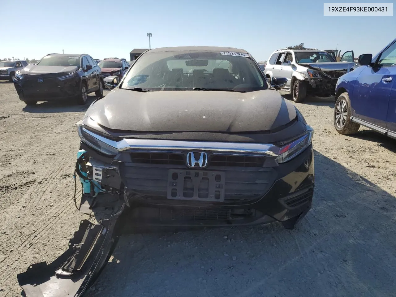 2019 Honda Insight Touring VIN: 19XZE4F93KE000431 Lot: 75521924