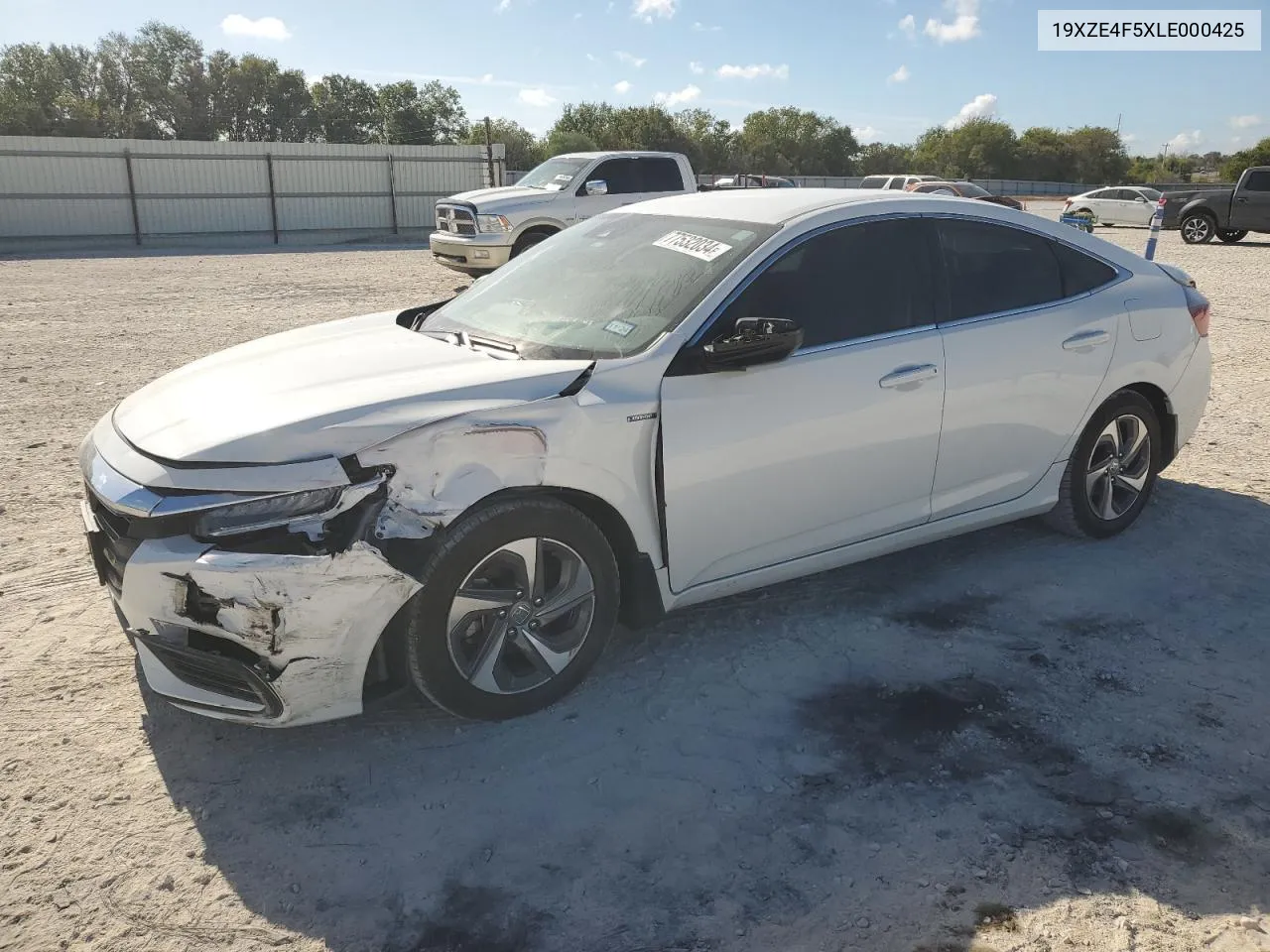 2020 Honda Insight Ex VIN: 19XZE4F5XLE000425 Lot: 77532034