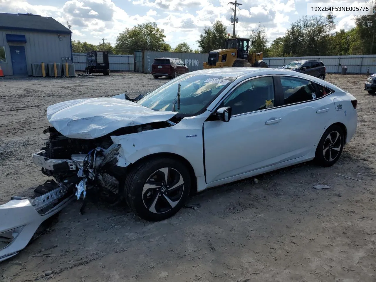 2022 Honda Insight Ex VIN: 19XZE4F53NE005775 Lot: 72787064