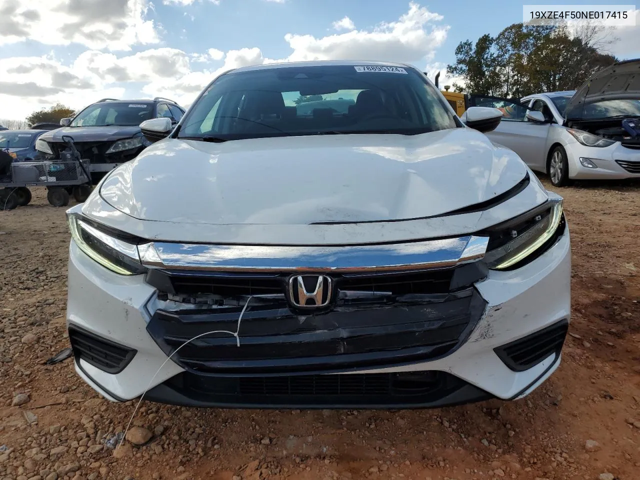 2022 Honda Insight Ex VIN: 19XZE4F50NE017415 Lot: 78895124