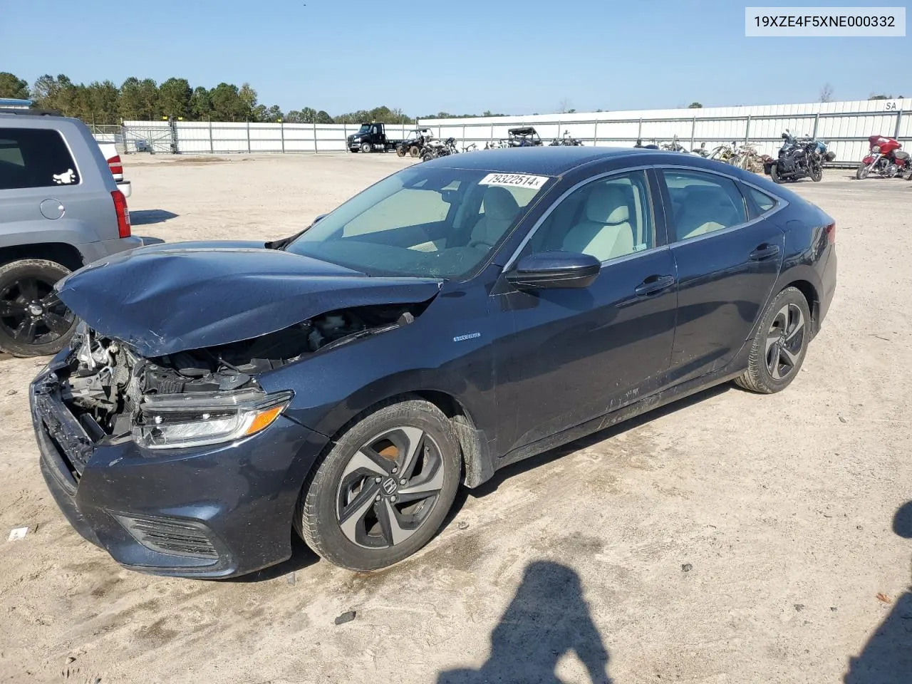 2022 Honda Insight Ex VIN: 19XZE4F5XNE000332 Lot: 79322514