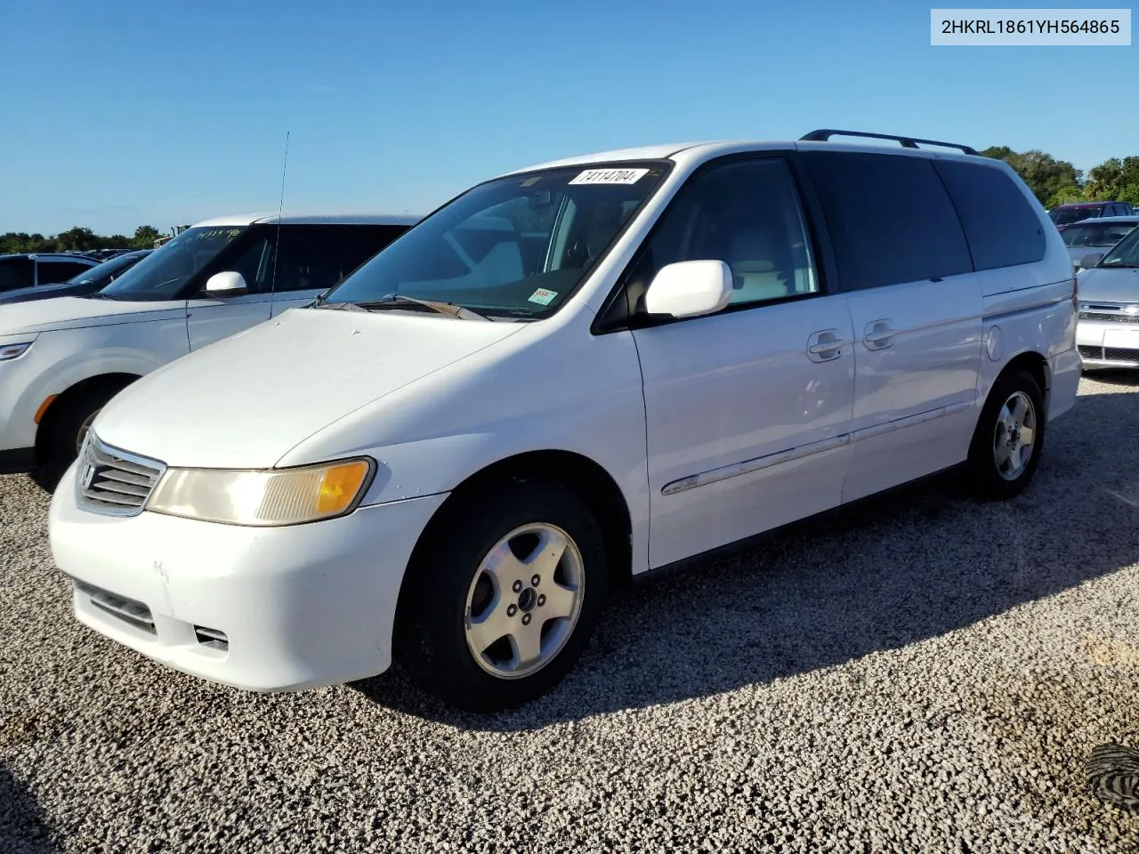 2000 Honda Odyssey Ex VIN: 2HKRL1861YH564865 Lot: 74114704