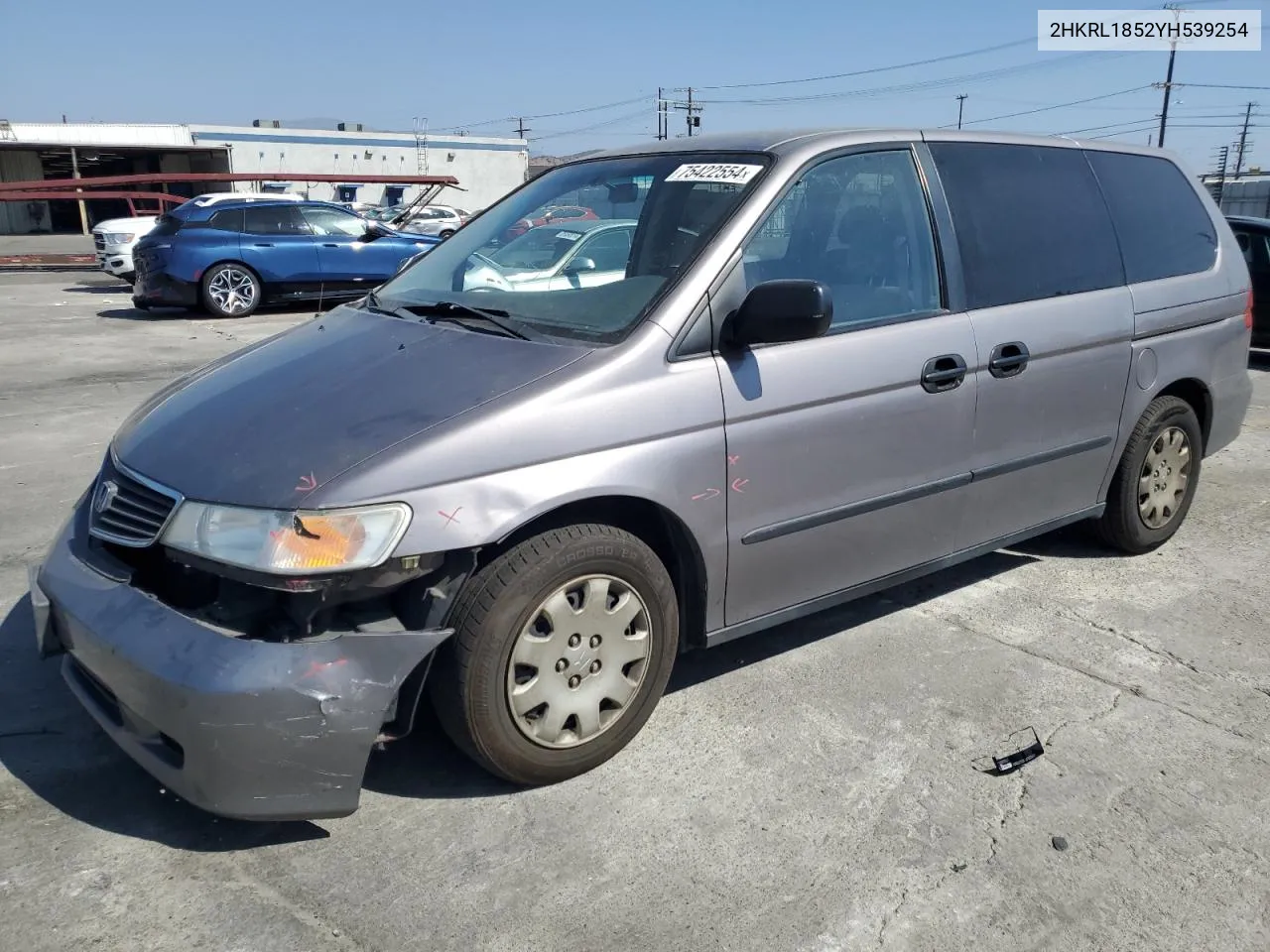 2000 Honda Odyssey Lx VIN: 2HKRL1852YH539254 Lot: 75422554