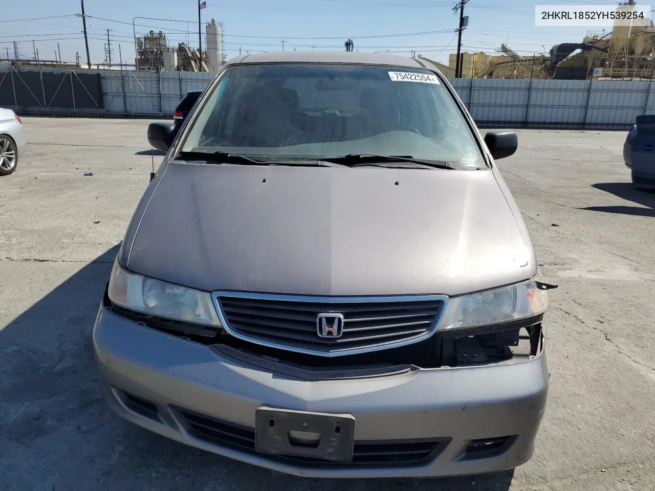 2000 Honda Odyssey Lx VIN: 2HKRL1852YH539254 Lot: 75422554