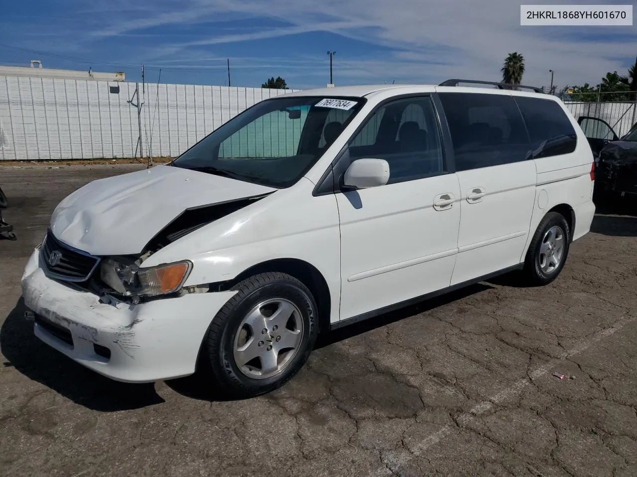 2000 Honda Odyssey Ex VIN: 2HKRL1868YH601670 Lot: 76977634