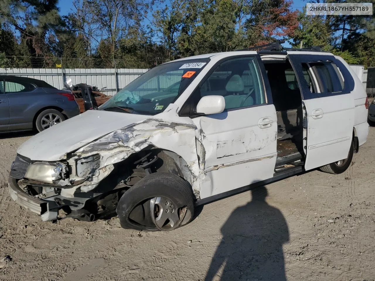 2000 Honda Odyssey Ex VIN: 2HKRL1867YH557189 Lot: 77501354