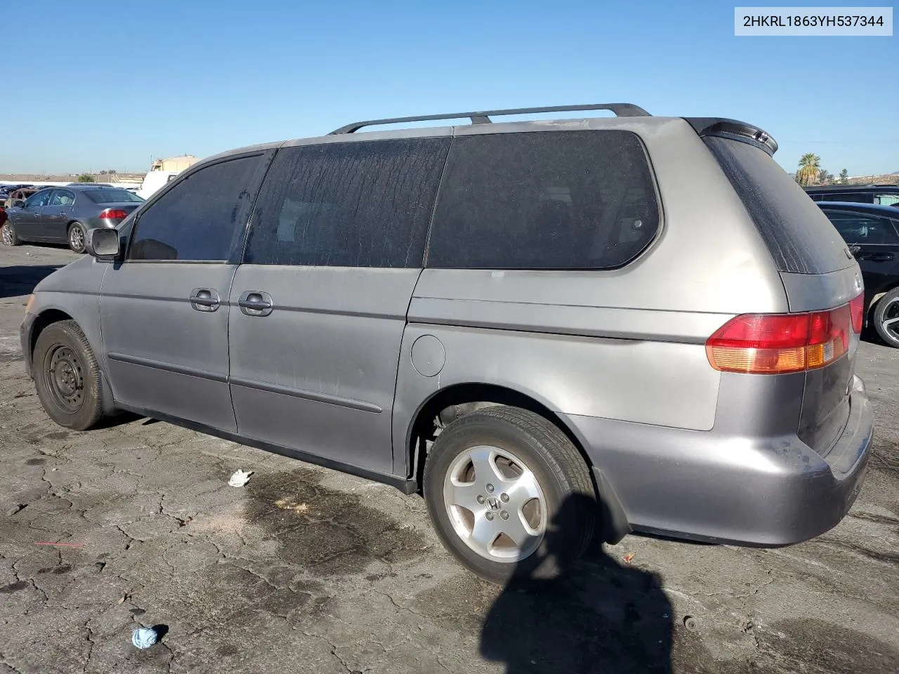 2000 Honda Odyssey Ex VIN: 2HKRL1863YH537344 Lot: 78626914