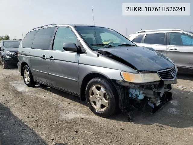 2001 Honda Odyssey Ex VIN: 2HKRL18761H526241 Lot: 58713044