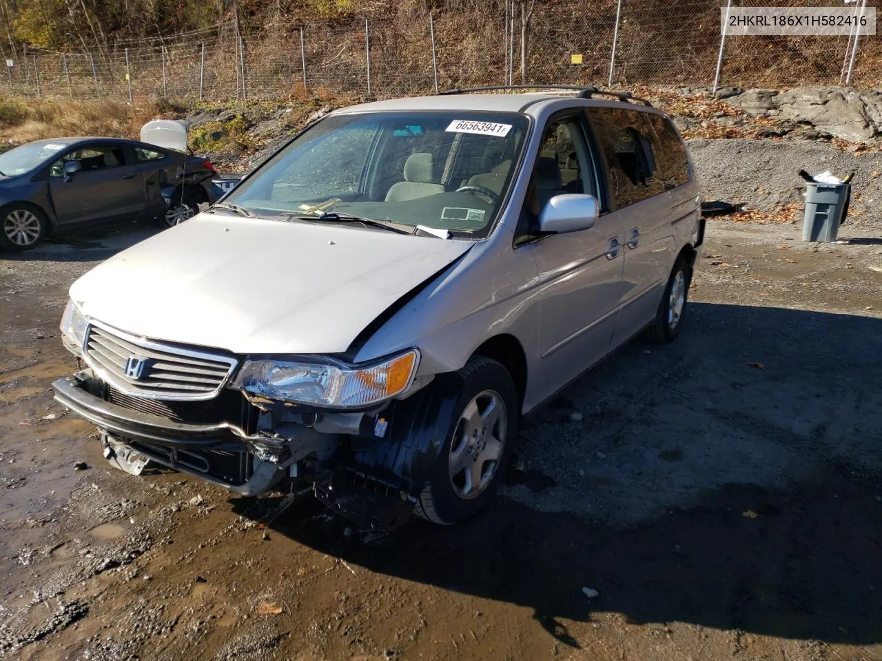 2001 Honda Odyssey Ex VIN: 2HKRL186X1H582416 Lot: 66563941