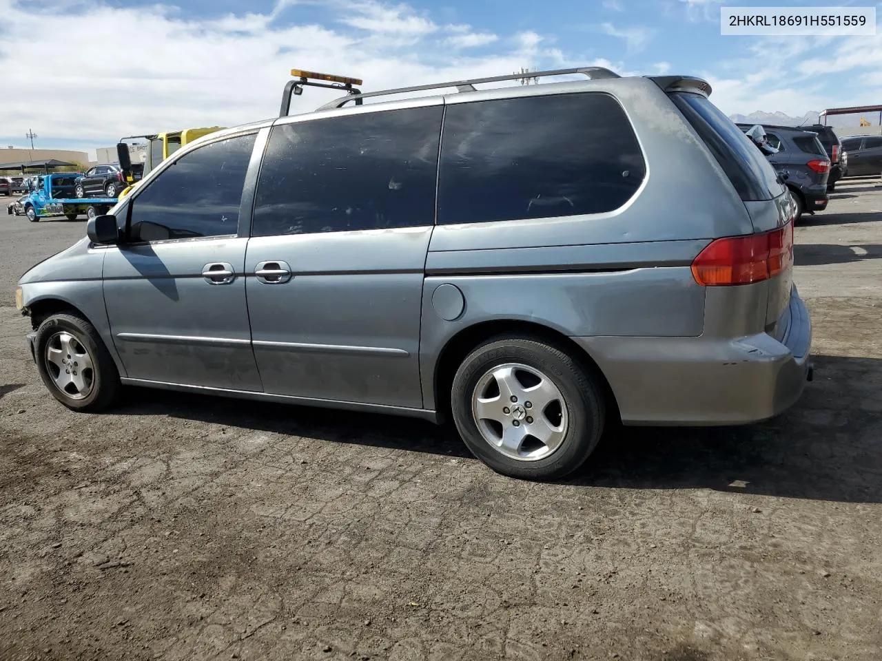 2001 Honda Odyssey Ex VIN: 2HKRL18691H551559 Lot: 77208894