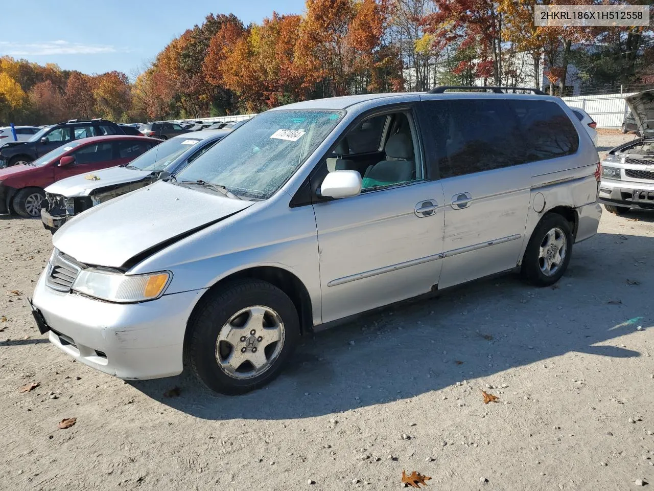 2001 Honda Odyssey Ex VIN: 2HKRL186X1H512558 Lot: 77574864