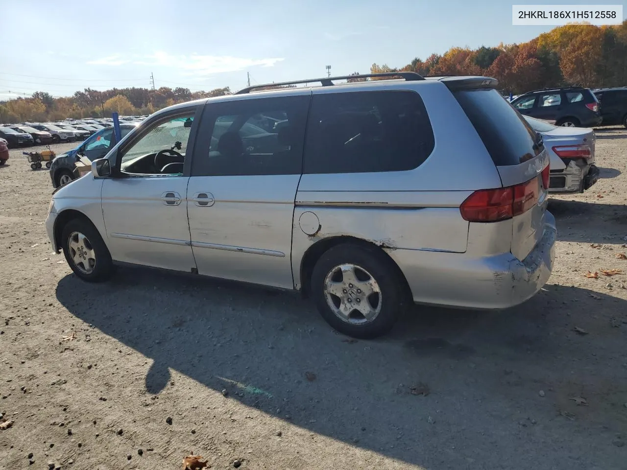 2001 Honda Odyssey Ex VIN: 2HKRL186X1H512558 Lot: 77574864