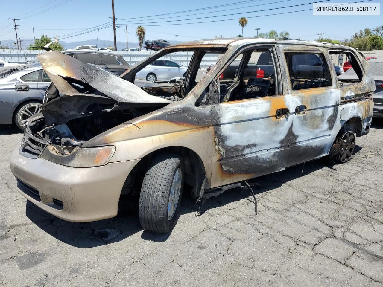 2002 Honda Odyssey Ex VIN: 2HKRL18622H508117 Lot: 65348714