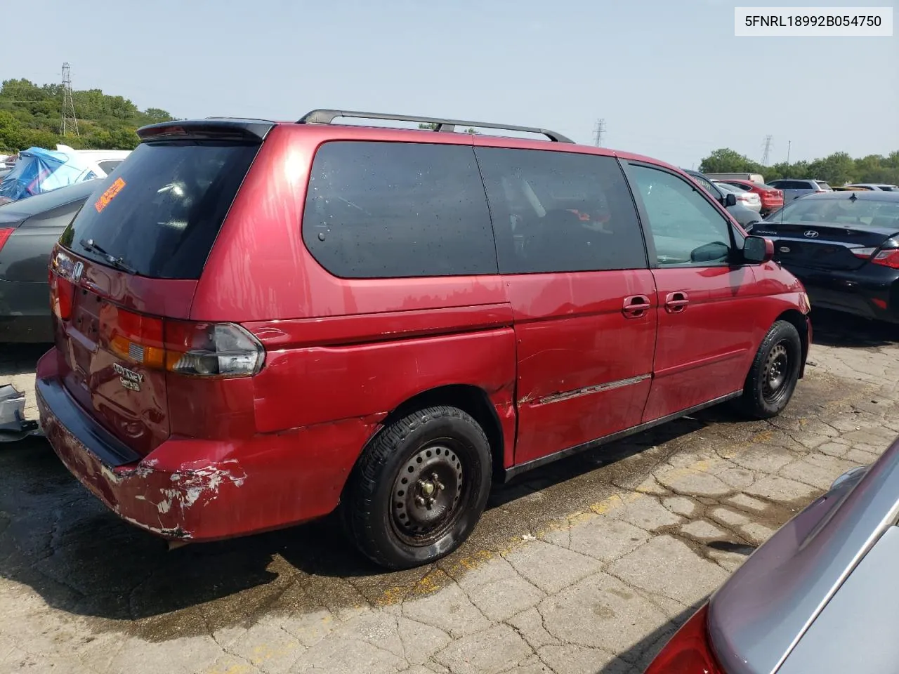 2002 Honda Odyssey Exl VIN: 5FNRL18992B054750 Lot: 65799494