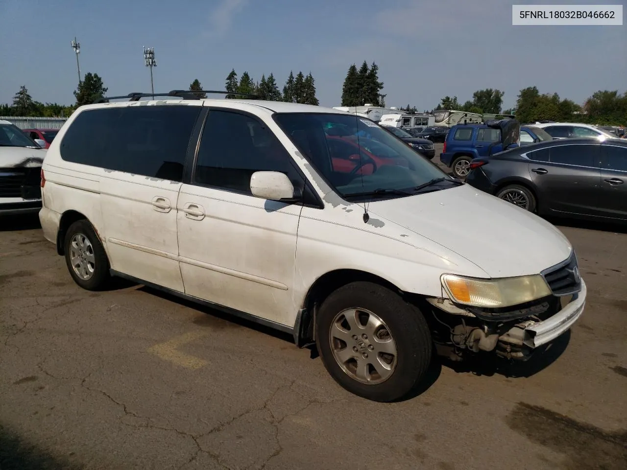 2002 Honda Odyssey Exl VIN: 5FNRL18032B046662 Lot: 66584444