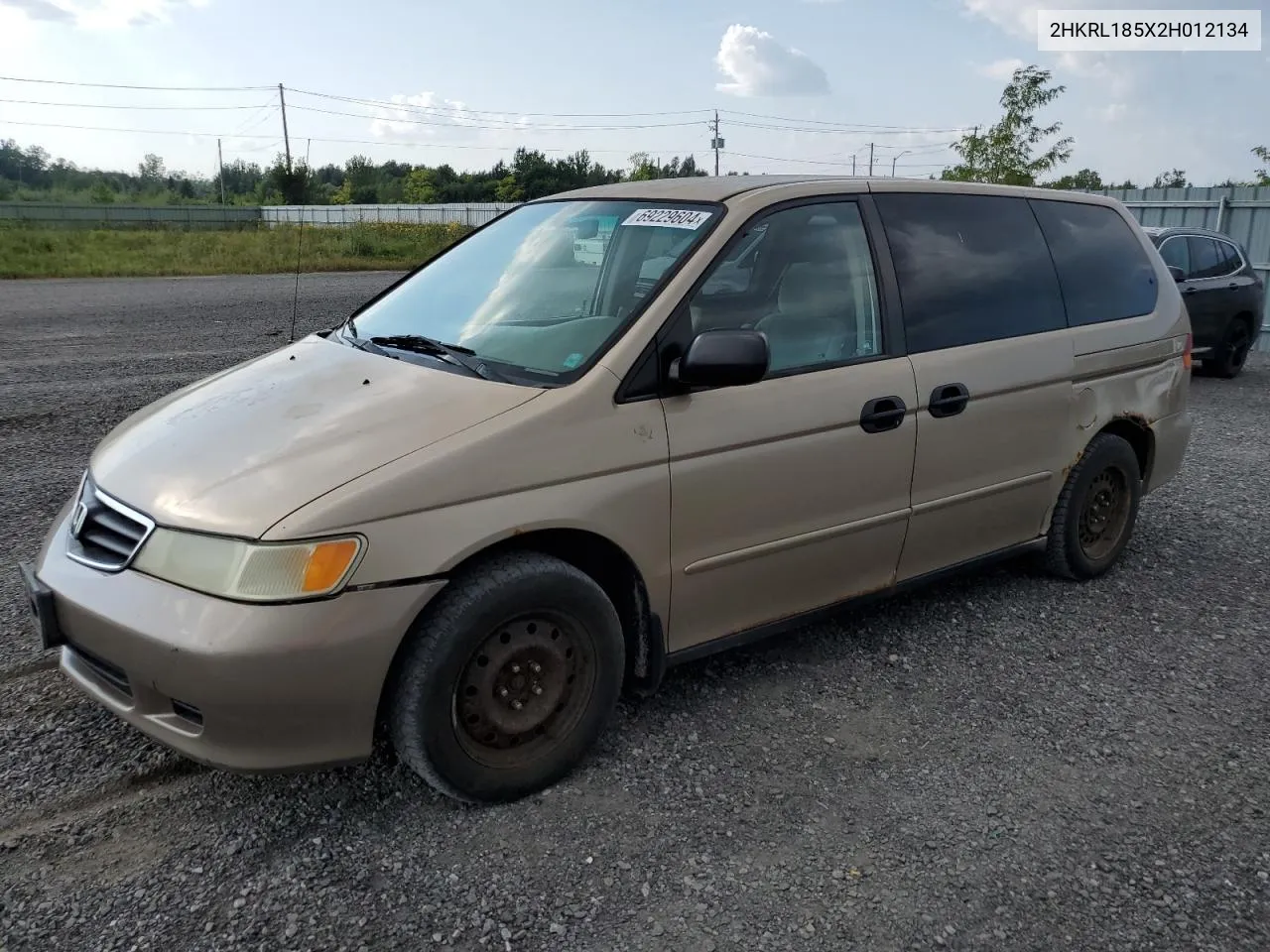 2002 Honda Odyssey Lx VIN: 2HKRL185X2H012134 Lot: 69229604