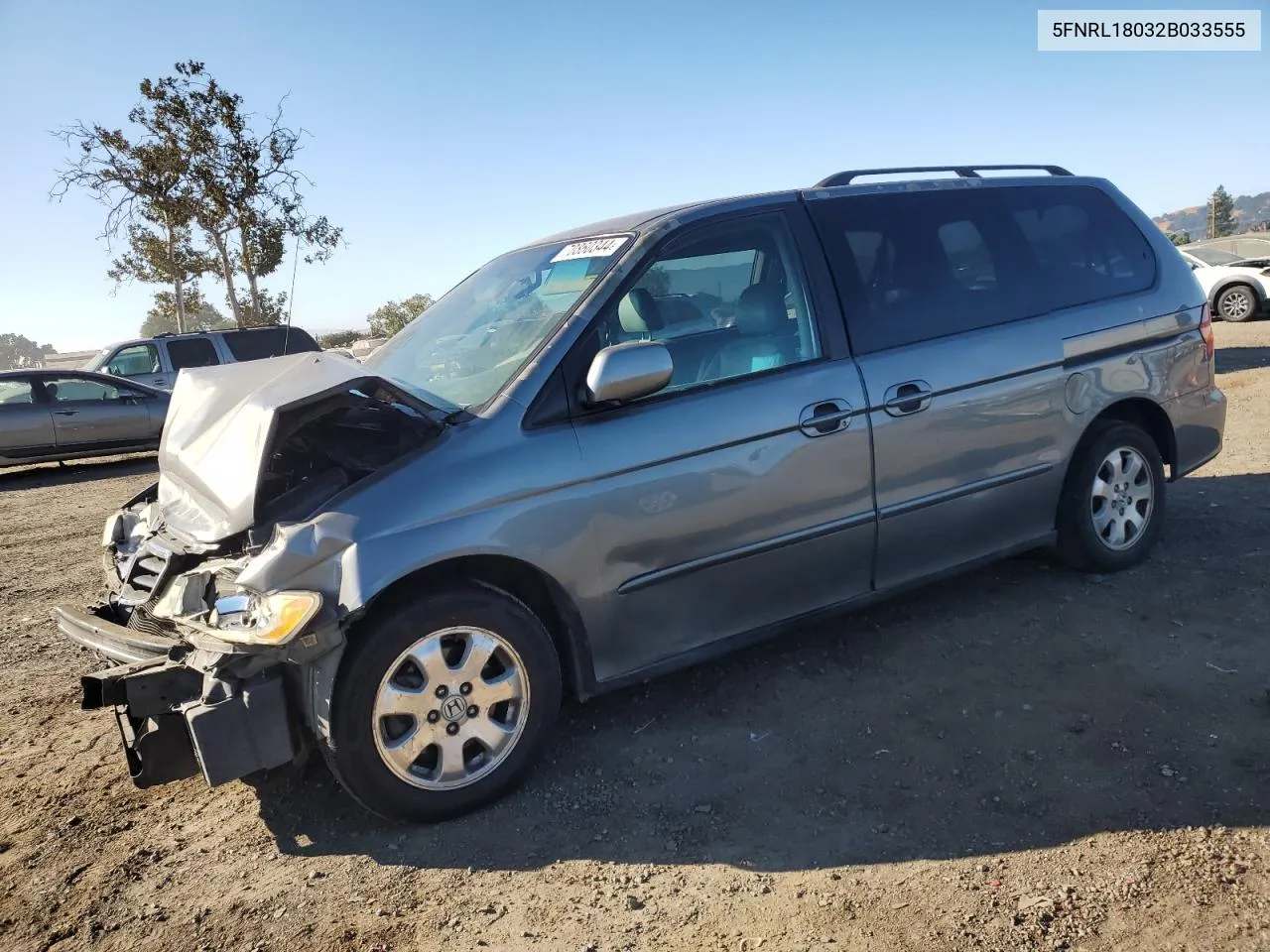 2002 Honda Odyssey Exl VIN: 5FNRL18032B033555 Lot: 70860344