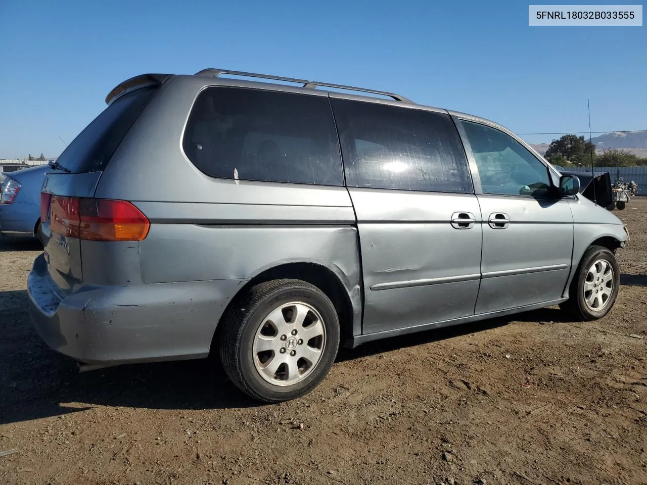 2002 Honda Odyssey Exl VIN: 5FNRL18032B033555 Lot: 70860344