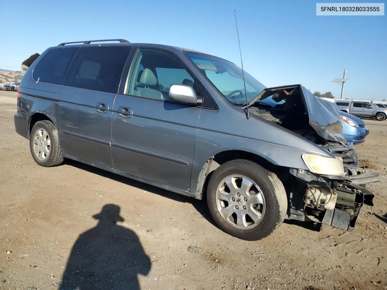 2002 Honda Odyssey Exl VIN: 5FNRL18032B033555 Lot: 70860344