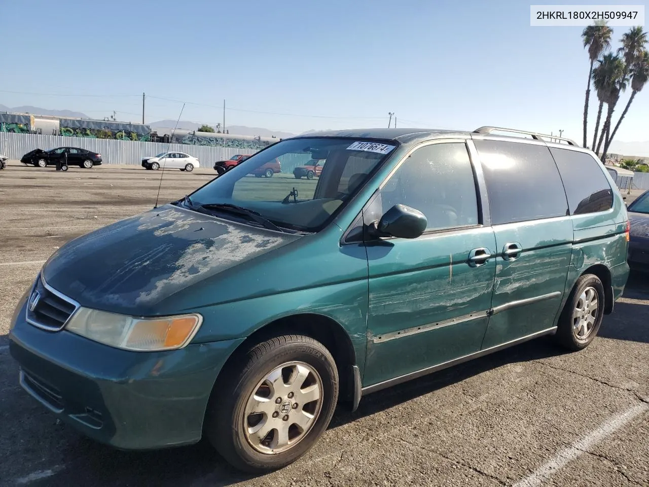 2002 Honda Odyssey Exl VIN: 2HKRL180X2H509947 Lot: 71076674