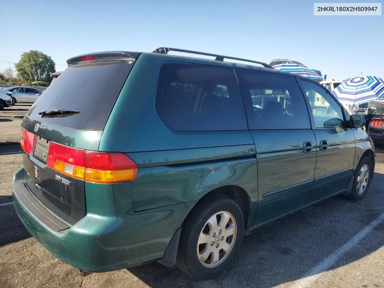 2002 Honda Odyssey Exl VIN: 2HKRL180X2H509947 Lot: 71076674