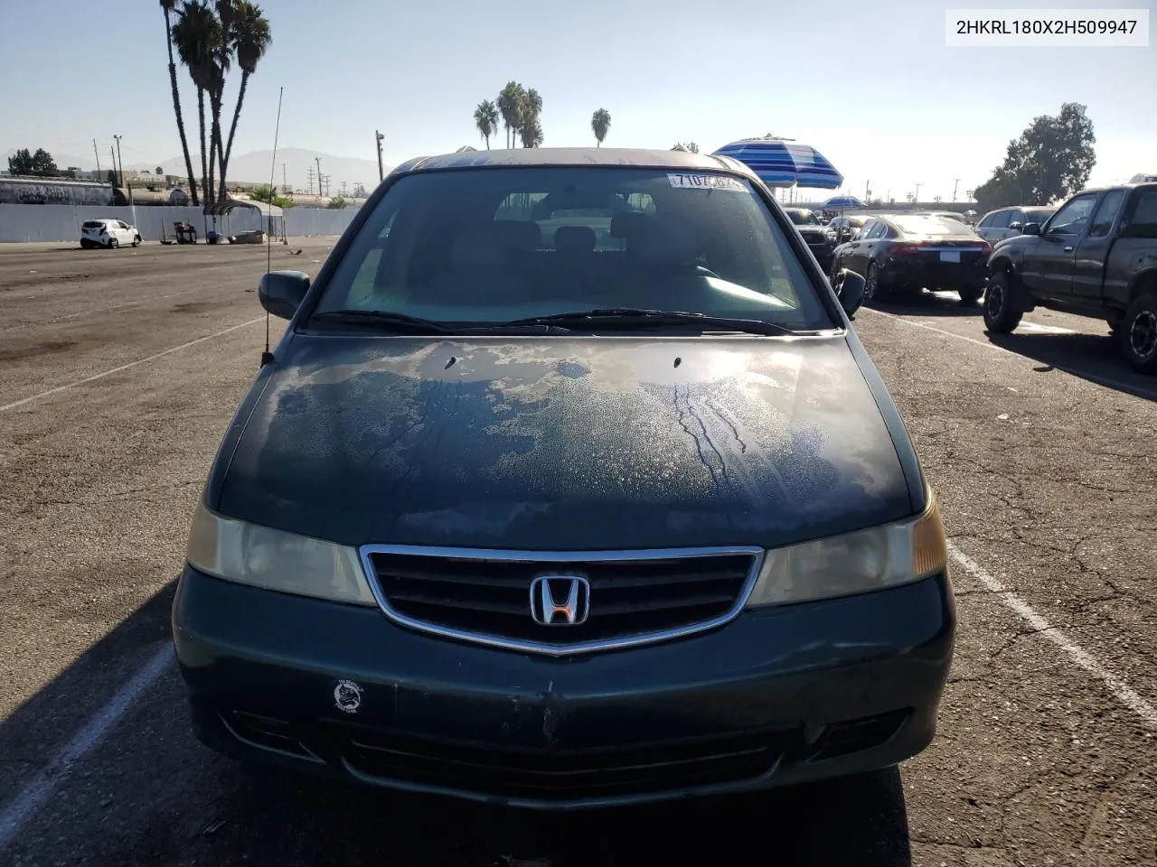 2002 Honda Odyssey Exl VIN: 2HKRL180X2H509947 Lot: 71076674