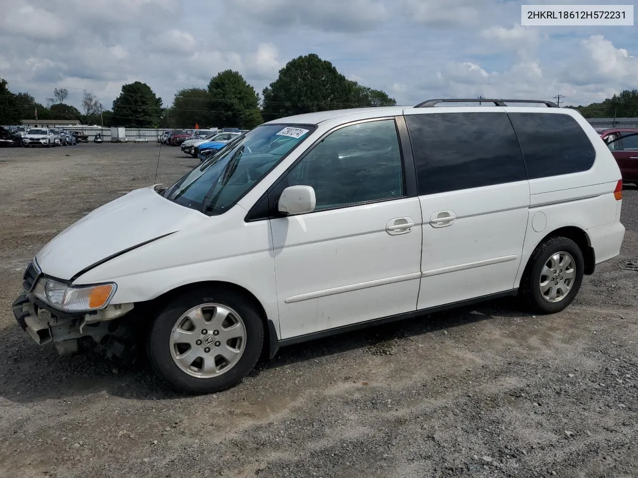 2002 Honda Odyssey Ex VIN: 2HKRL18612H572231 Lot: 72907274