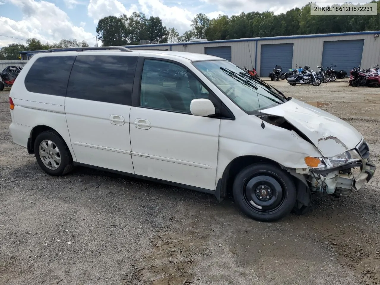 2002 Honda Odyssey Ex VIN: 2HKRL18612H572231 Lot: 72907274