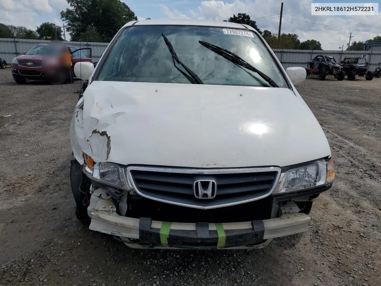 2002 Honda Odyssey Ex VIN: 2HKRL18612H572231 Lot: 72907274