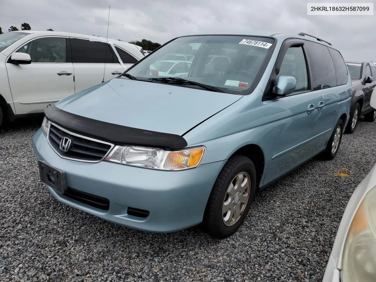 2002 Honda Odyssey Ex VIN: 2HKRL18632H587099 Lot: 74678114