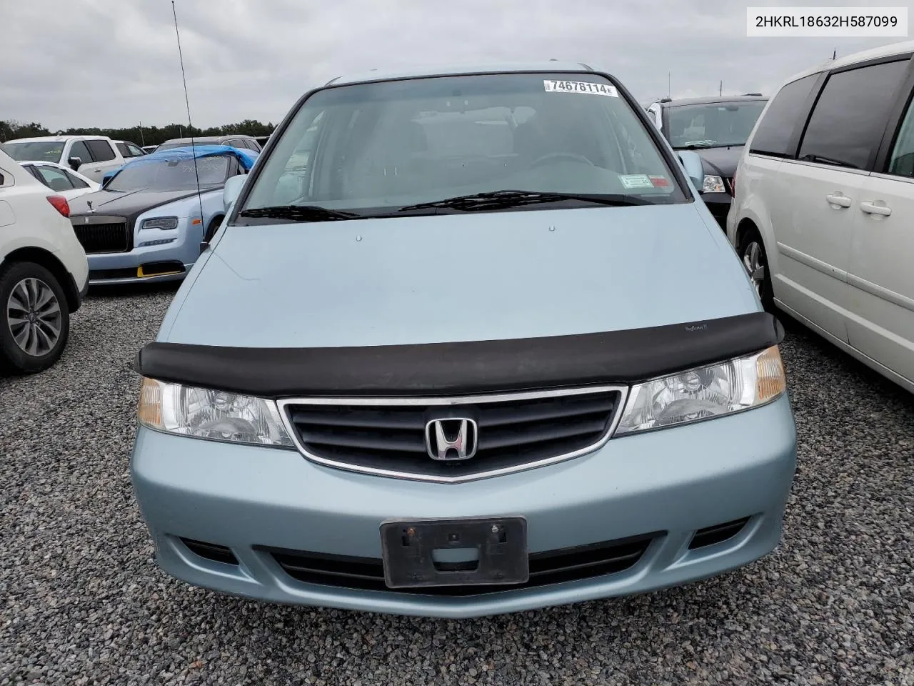 2002 Honda Odyssey Ex VIN: 2HKRL18632H587099 Lot: 74678114