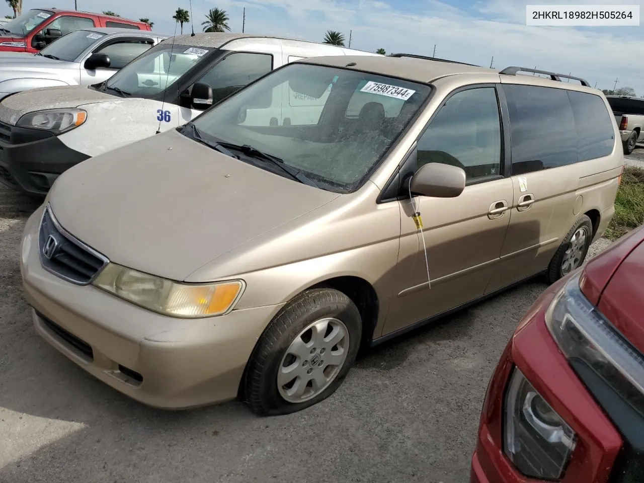 2002 Honda Odyssey Exl VIN: 2HKRL18982H505264 Lot: 75987344