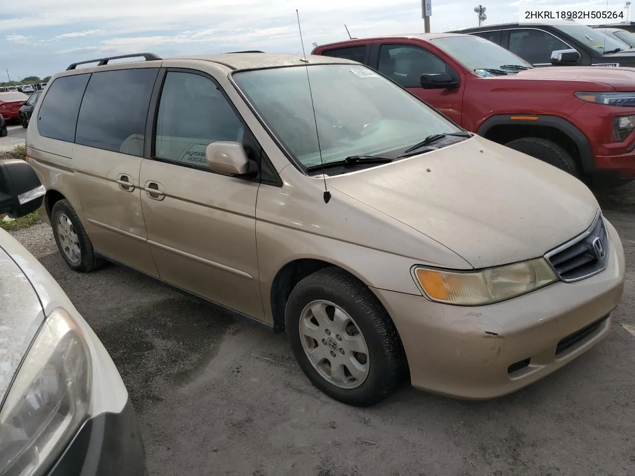 2002 Honda Odyssey Exl VIN: 2HKRL18982H505264 Lot: 75987344