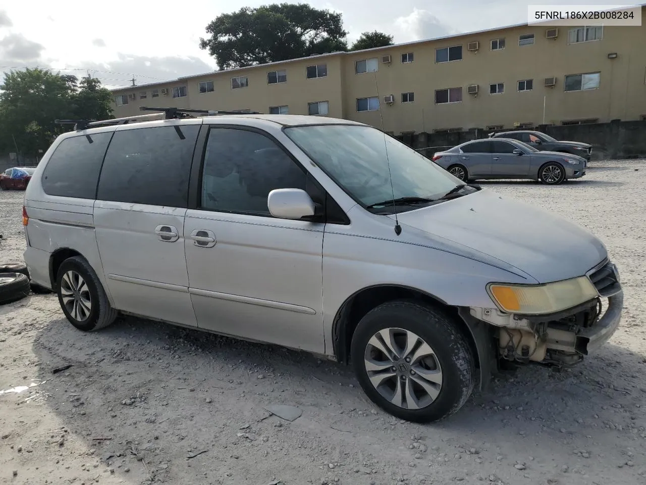 2002 Honda Odyssey Ex VIN: 5FNRL186X2B008284 Lot: 76110314