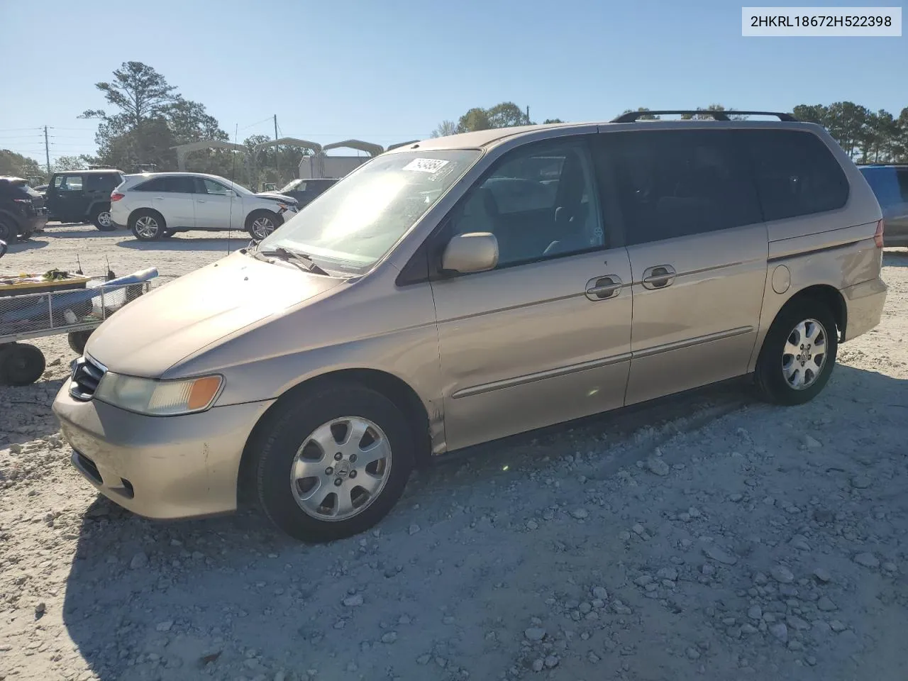 2002 Honda Odyssey Ex VIN: 2HKRL18672H522398 Lot: 76434954