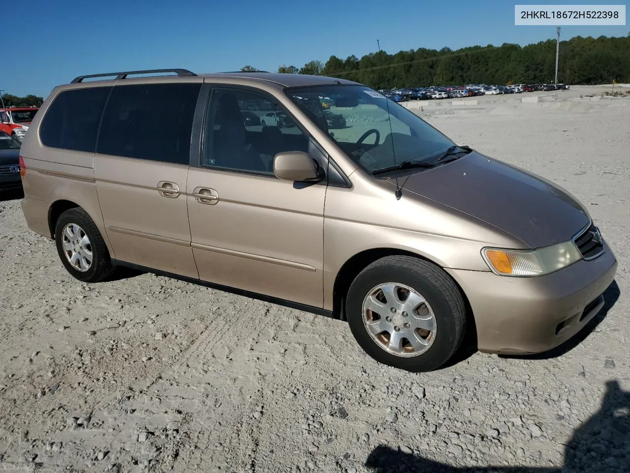 2002 Honda Odyssey Ex VIN: 2HKRL18672H522398 Lot: 76434954