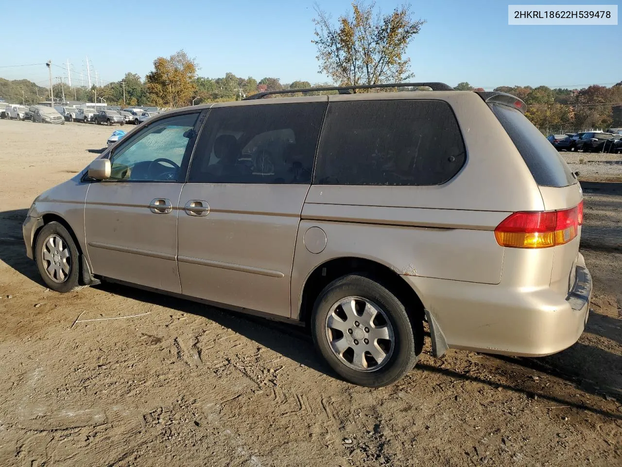 2002 Honda Odyssey Ex VIN: 2HKRL18622H539478 Lot: 77112894