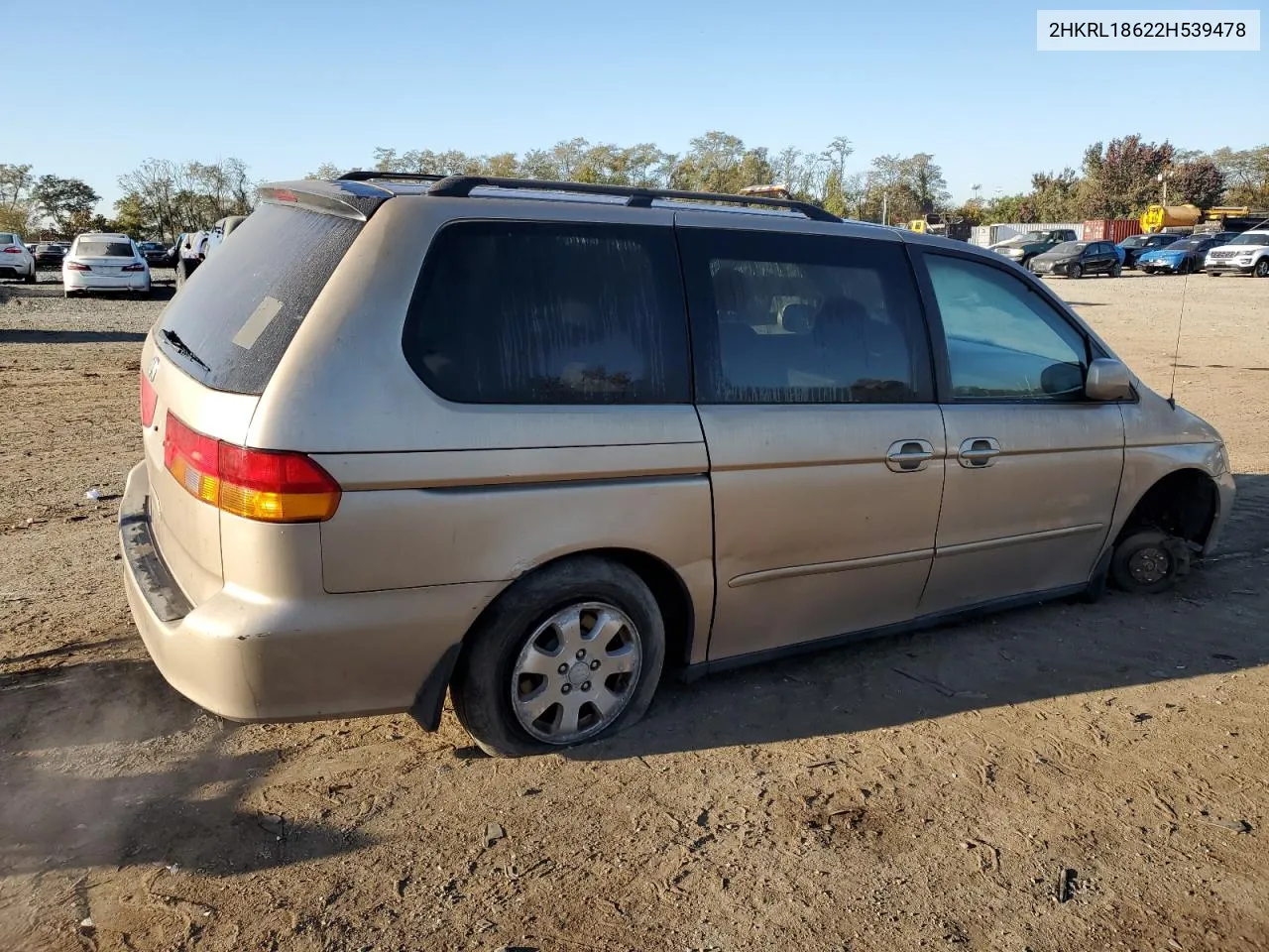 2002 Honda Odyssey Ex VIN: 2HKRL18622H539478 Lot: 77112894