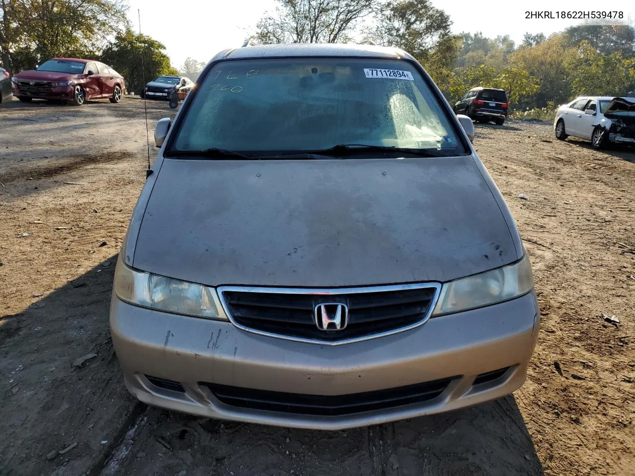 2002 Honda Odyssey Ex VIN: 2HKRL18622H539478 Lot: 77112894