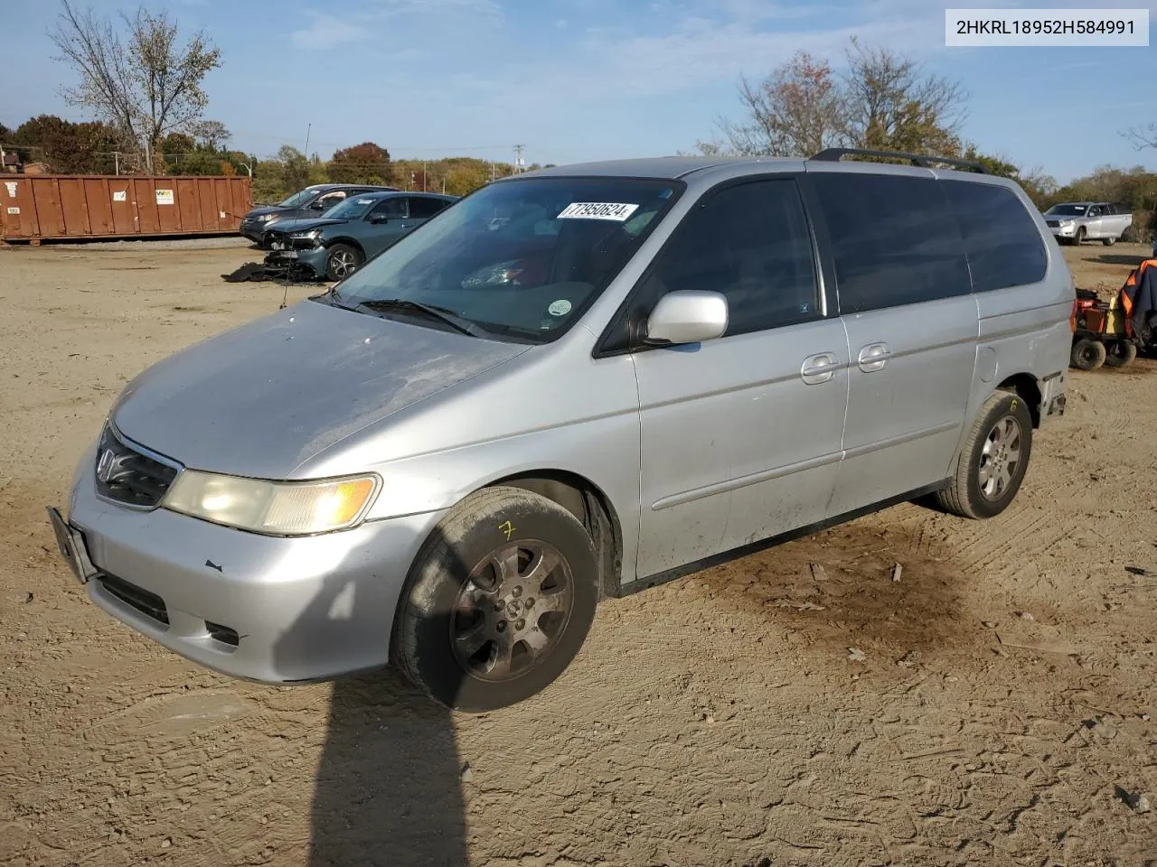 2002 Honda Odyssey Exl VIN: 2HKRL18952H584991 Lot: 77950624