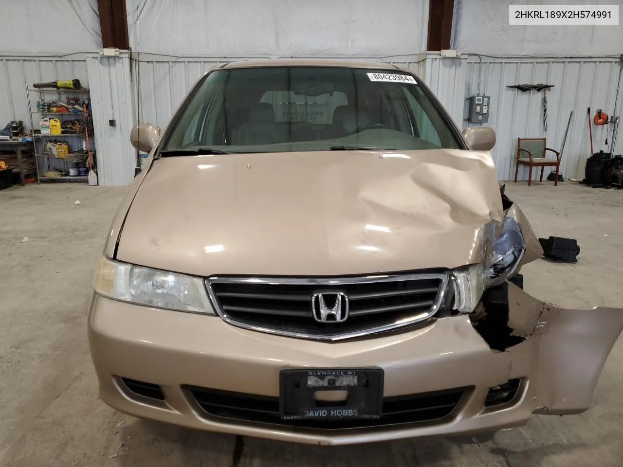 2002 Honda Odyssey Exl VIN: 2HKRL189X2H574991 Lot: 80423984